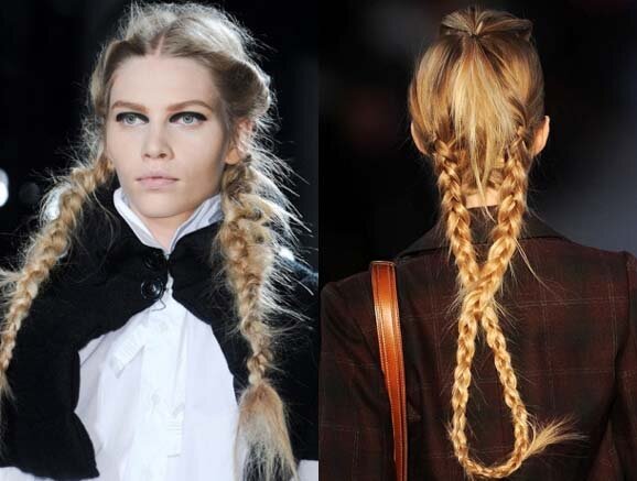 тенденции-осень-зима-2011-2012-косы-Kenzo тенденции-осень-зима-2011-2012